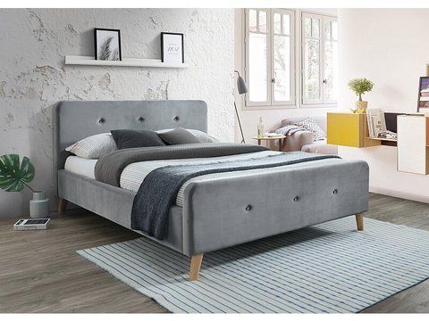 Кровать MALMO Velvet Signal 160x200 Серый фотография