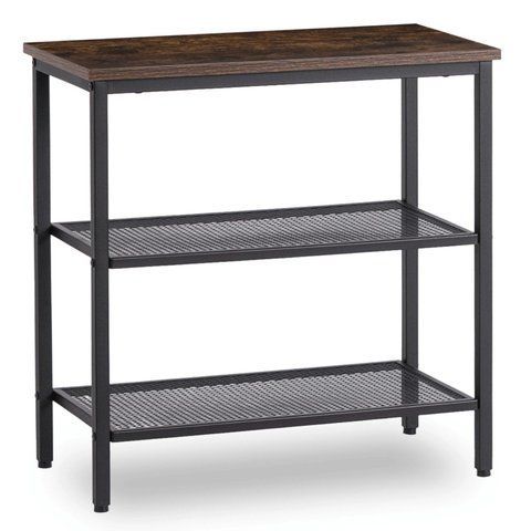 Журнальный столик MEBEL ELITE CARTER 60*30 рустикальный дуб/черный фотография