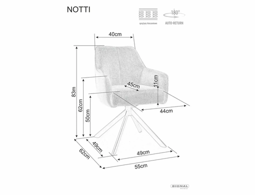Крісло обертове NOTTI LEO Signal Темний Беж фотографія