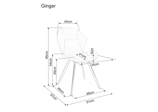 Стілець GINGER Velvet Signal чорний фотографія