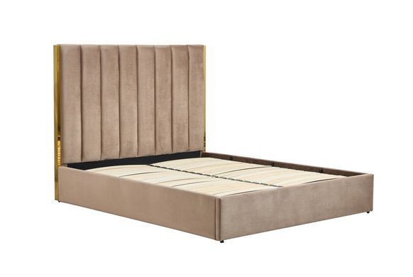 Кровать PALAZZO VELVET Halmar 160*200 Бежевый/золотой фотография