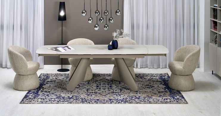 Стіл розкладний SALIX Halmar 180(260)x90 Травентин/Кашемір фотографія