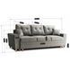 Диван 3-х місний оксамитовий MEBEL ELITE EMIL Velvet 230 см Сірий