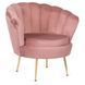 Крісло м'яке з підставкою MEBEL ELITE GRAND Velvet Рожевий