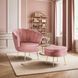 Крісло м'яке з підставкою MEBEL ELITE GRAND Velvet Рожевий