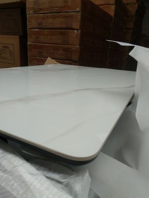 Стіл розкладний BERLIN CERAMIC Intarsio 111(140)x75 Білий Глянець Кераміка Чорний фотографія