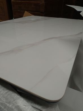 Стіл розкладний BERLIN CERAMIC Intarsio 111(140)x75 Білий Глянець Кераміка Чорний фотографія