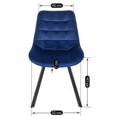 Стілець оксамитовий MEBEL ELITE RICK Velvet, Темно-синій фотографія