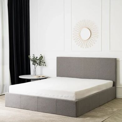 Ліжко двоспальне MEBEL ELITE MELIA, 160x200 см тканина Сірий фотографія