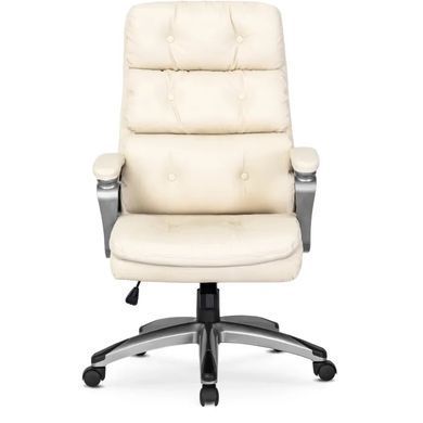 Стул офисный вращающийся MEBEL ELITE STRATO Экокожа Кремовый фотография