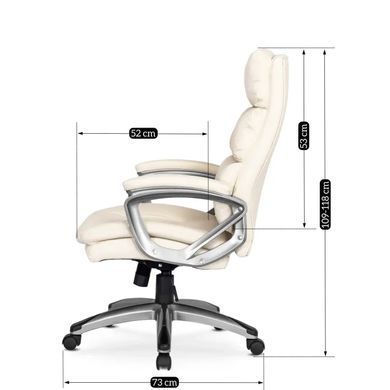 Стул офисный вращающийся MEBEL ELITE STRATO Экокожа Кремовый фотография