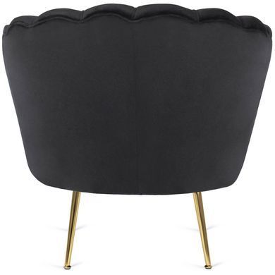 Крісло м'яке з підставкою MEBEL ELITE GRAND Velvet Чорний фотографія
