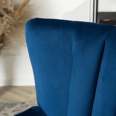 Крісло м'яке оксамитове MEBEL ELITE MALLO Velvet Синій фотографія