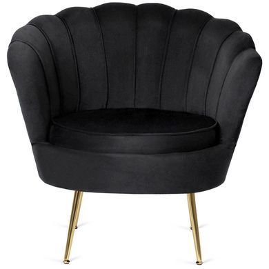 Крісло м'яке з підставкою MEBEL ELITE GRAND Velvet Чорний фотографія