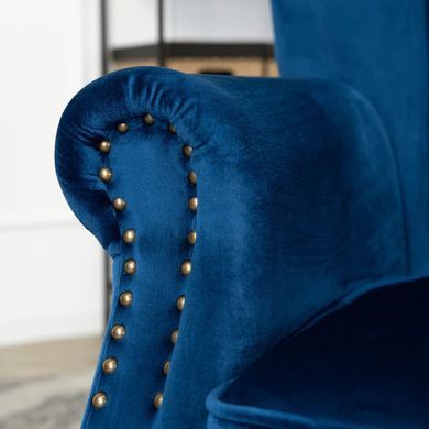 Крісло м'яке оксамитове MEBEL ELITE MALLO Velvet Синій фотографія