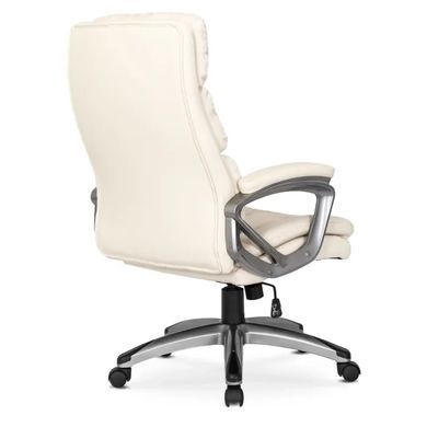 Стул офисный вращающийся MEBEL ELITE STRATO Экокожа Кремовый фотография