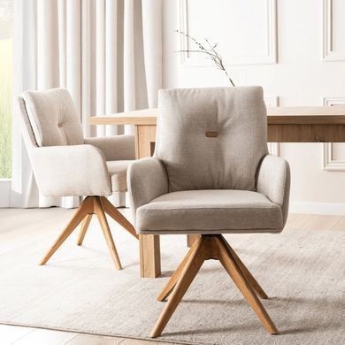 Стілець поворотний MEBEL ELITE BIANCO Бежевий фотографія