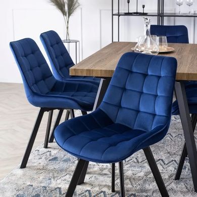 Стілець оксамитовий MEBEL ELITE RICK Velvet, Темно-синій фотографія
