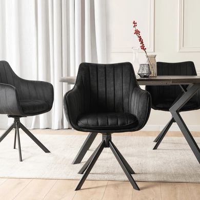 Стул поворотный MEBEL ELITE MUMBAI 2 Velvet&nbsp;Черный фотография