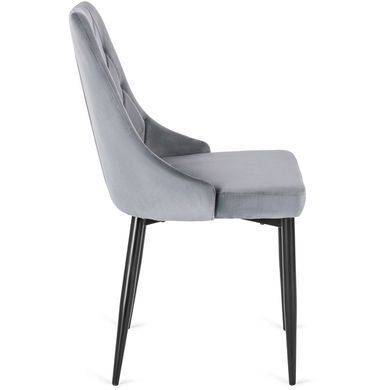 Комплект стол раскладной MEBEL ELITE EDWIN 120(160)х90 см Дуб золотой Черный +4 стула CORK Серый фотография