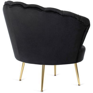 Крісло м'яке з підставкою MEBEL ELITE GRAND Velvet Чорний фотографія