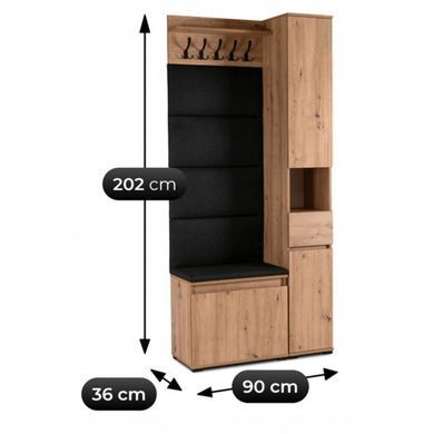Прихожая MEBEL ELITE VENORNA 90 Дуб Артизан/графит фотография