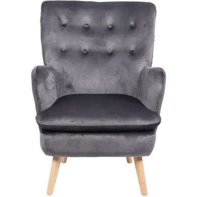Крісло м'яке оксамитове MEBEL ELITE SANTOS Velvet Сірий фотографія