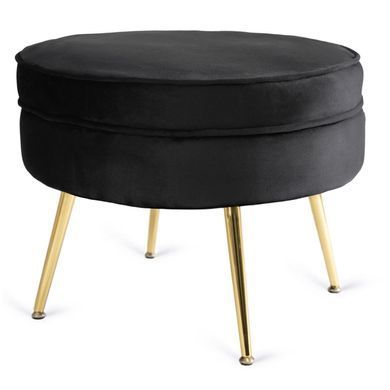 Крісло м'яке з підставкою MEBEL ELITE GRAND Velvet Чорний фотографія