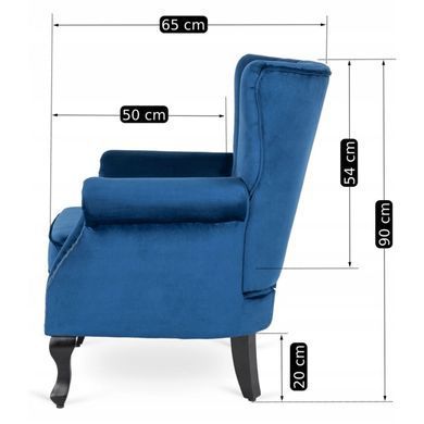 Крісло м'яке оксамитове MEBEL ELITE MALLO Velvet Синій фотографія