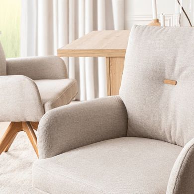 Стілець поворотний MEBEL ELITE BIANCO Бежевий фотографія