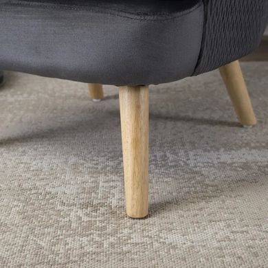 Крісло м'яке оксамитове MEBEL ELITE SANTOS Velvet Сірий фотографія