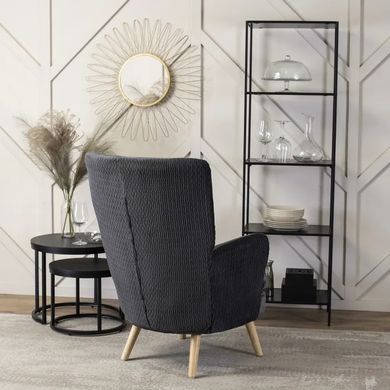 Крісло м'яке оксамитове MEBEL ELITE SANTOS Velvet Сірий фотографія