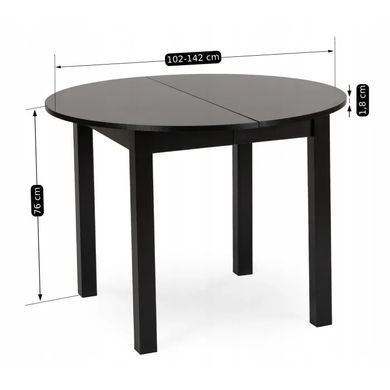 Стіл кухонний розкладний MEBEL ELITE HARRY 1 102(142)х102 см Чорний фотографія