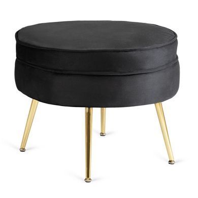 Крісло м'яке з підставкою MEBEL ELITE GRAND Velvet Чорний фотографія