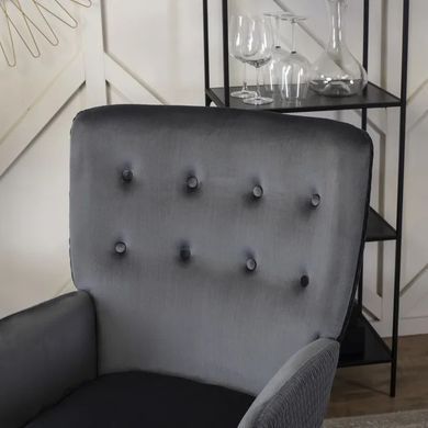 Крісло м'яке оксамитове MEBEL ELITE SANTOS Velvet Сірий фотографія