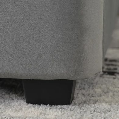 Ліжко двоспальне оксамитове MEBEL ELITE CROS Velvet 160x200 см Сірий фотографія