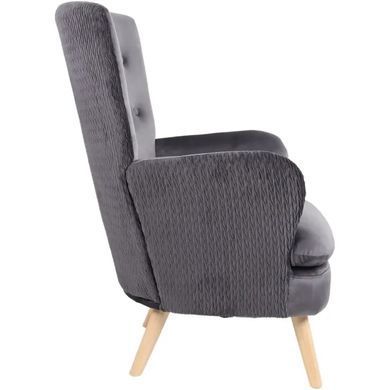 Крісло м'яке оксамитове MEBEL ELITE SANTOS Velvet Сірий фотографія