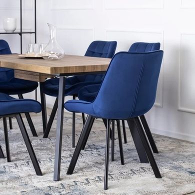 Стілець оксамитовий MEBEL ELITE RICK Velvet, Темно-синій фотографія