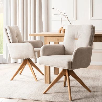 Стілець поворотний MEBEL ELITE BIANCO Бежевий фотографія