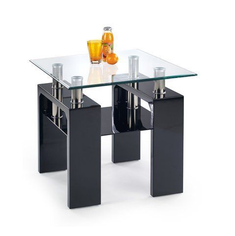 Журнальный столик DIANA H MDF KWADRAT Halmar 60x60 Черный Лак фотография