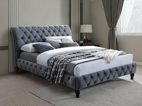 Кровать MALENA Velvet Signal 160х200 Серый фотография