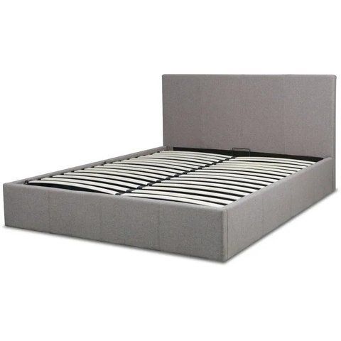 Кровать двуспальная MEBEL ELITE MELIA, 160x200 см ткань Серый фотография