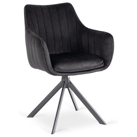 Стілець поворотний MEBEL ELITE MUMBAI 2 Velvet&nbsp;Чорний фотографія