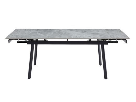 Керамический стол TM-98 VETRO 150(210)x90 бьянко каррара грей + черный фотография
