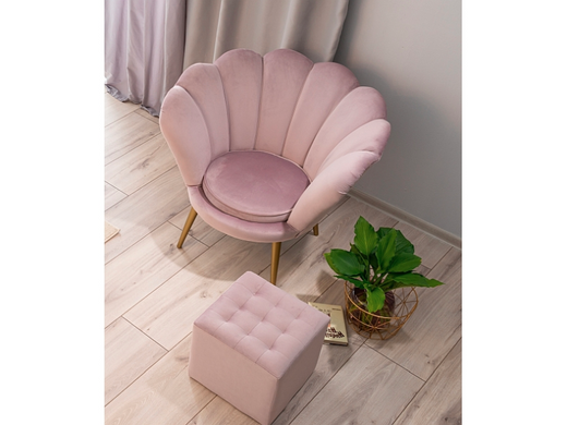 Крісло MAGNOLIA Velvet 1 Gold Signal Антична троянда ** фотографія