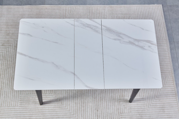 Стіл розкладний BERLIN CERAMIC Intarsio 111(140)x75 Білий Глянець Кераміка Чорний фотографія