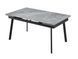 Керамический стол TM-98 VETRO 150(210)x90 бьянко каррара грей + черный