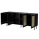 Комод JUTA 200 4D 200x40 Cama Чорний / Ротанг
