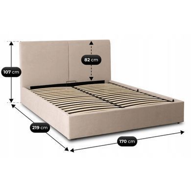 Ліжко двоспальне MEBEL ELITE MARSYLIA 160x200 см Беж фотографія