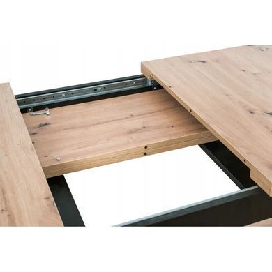 Стол раскладной MEBEL ELITE HUGO 160(230)х80 см Дуб артизан / Черный фотография